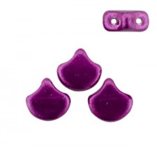 Ginko Leaf Beads 7.5x7.5mm ColorTrends sueded gold fuchsia red